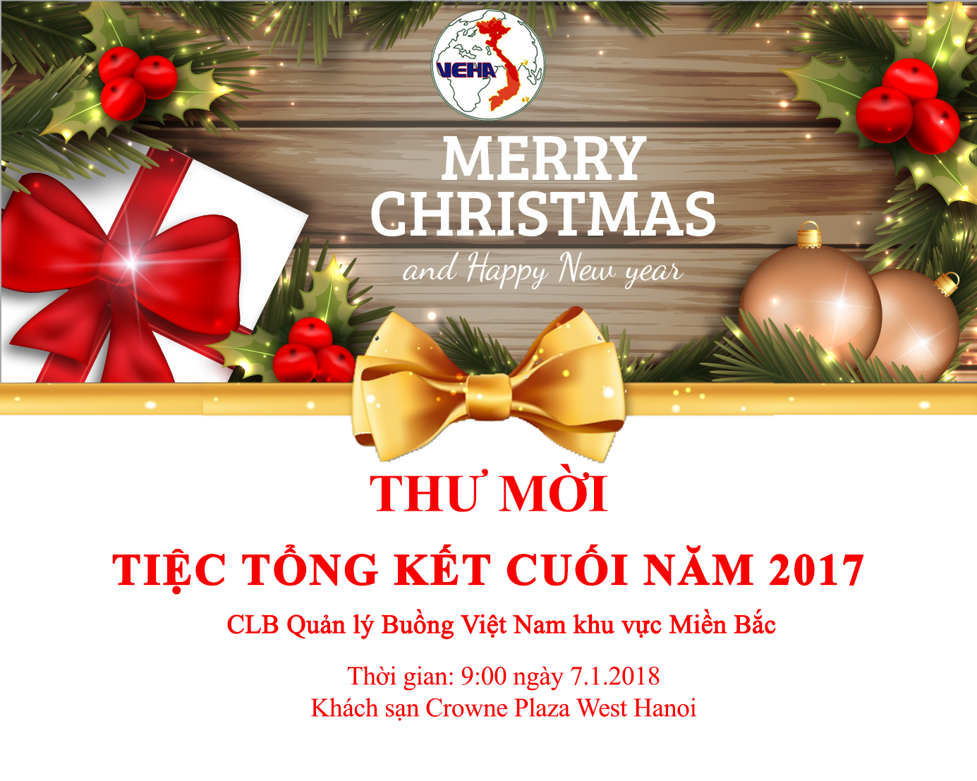 Thư mời tham dự Tiệc tổng kết cuối năm 2017 khu vực Miền Bắc